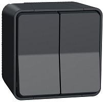 Переключатель накладной Schneider Electric Mureva Styl 2-кл. проходной IP55 антрацит картинка